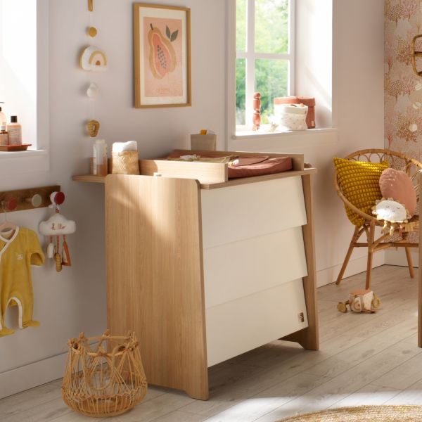Chambre bébé trio lit 60x120cm + commode + armoire Vanille