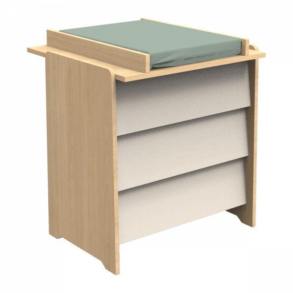 Chambre bébé trio lit 60x120cm + commode + armoire Vanille