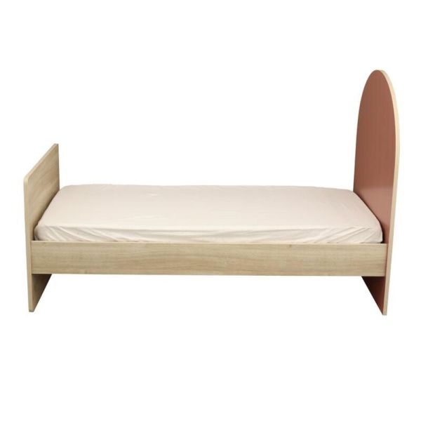 Lit bébé évolutif 60x120 cm en 90x190 cm Arche Terracotta