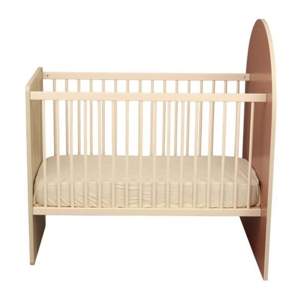 Lit bébé évolutif 60x120 cm en 90x190 cm Arche Terracotta