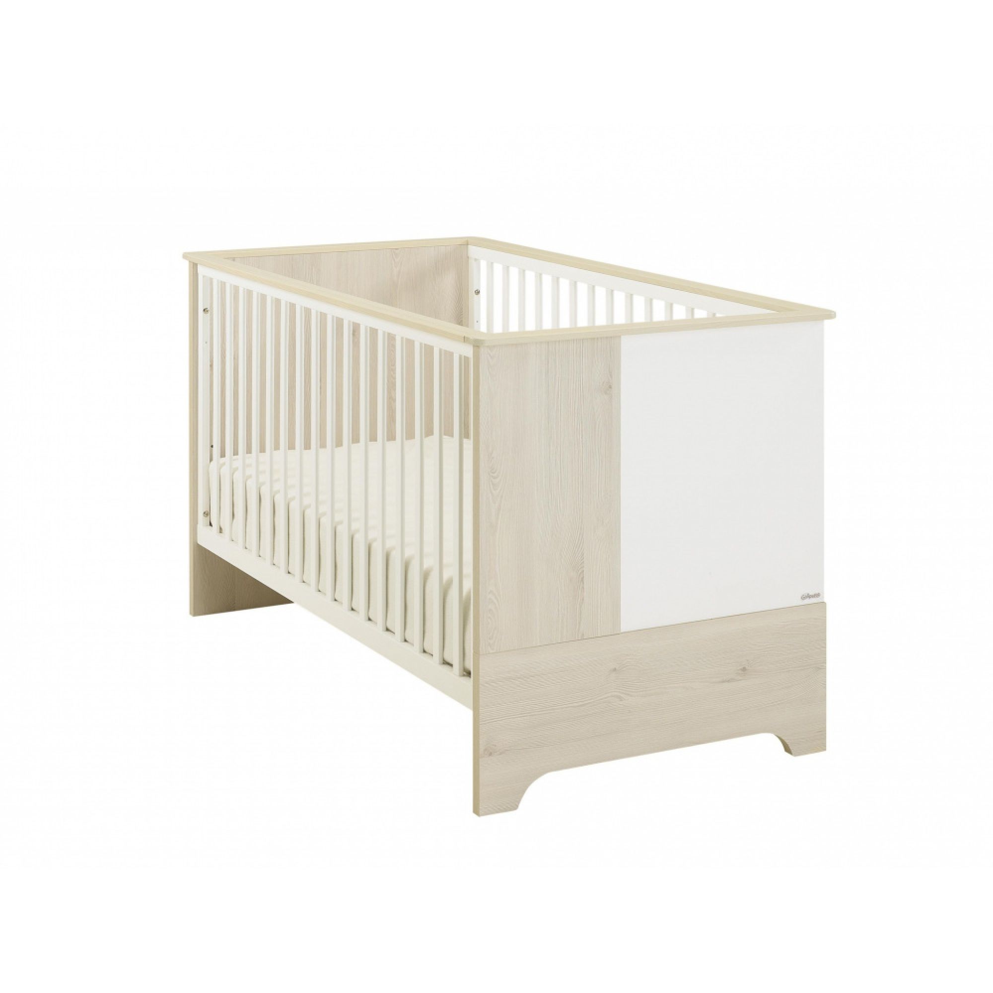Galipette Lit Bebe Evolutif Sacha Pin Blanchi 2 Pans Made In Bebe