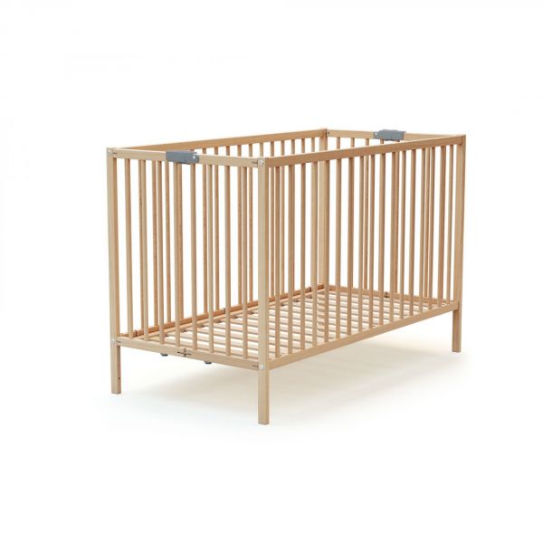 Lit bébé pliant Webaby 60x120 cm hêtre verni