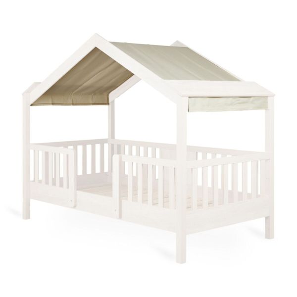 Toit pour lit banane enfant 90 x 200 cm en tissu Chalet butter
