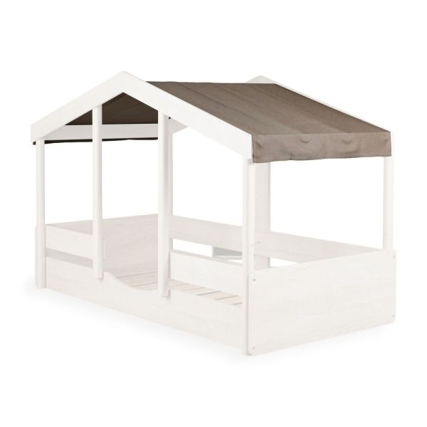 Toit pour lit banane enfant 90 x 200 cm en tissu Chocolat cottage