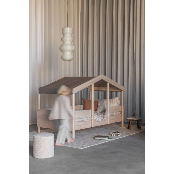 Toit pour lit banane enfant 90 x 200 cm en tissu Chocolat cottage