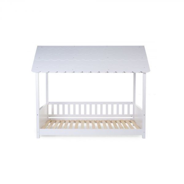 Lit cabane enfant avec toit 90 x 200 cm blanc