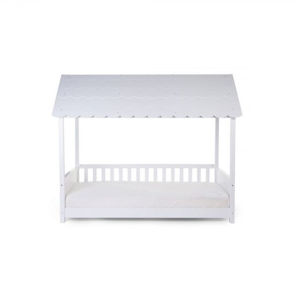 Lit cabane enfant avec toit 90 x 200 cm blanc