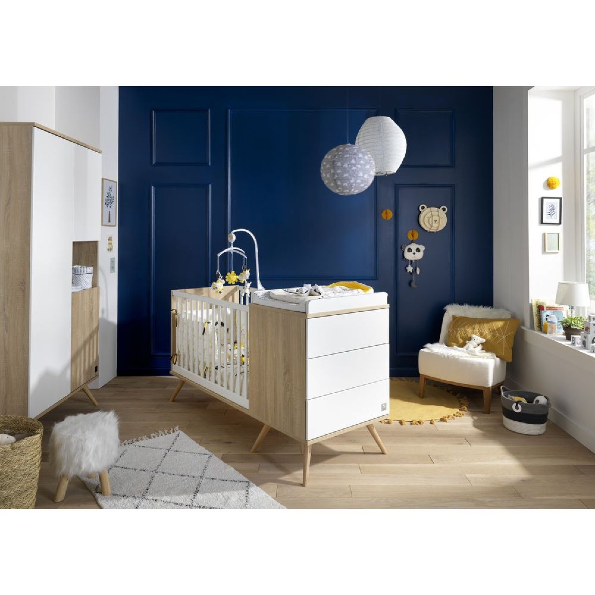 Sauthon Meubles Lit Combine Evolutif 60x1 En 90x190 Seventies Blanc Made In Bebe