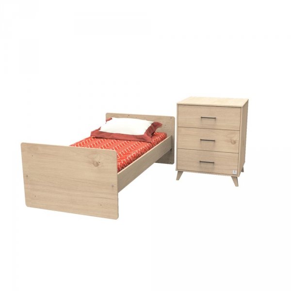 Chambre bébé duo lit combiné évolutif 120x60 + armoire arty de Sauthon  meubles sur allobébé