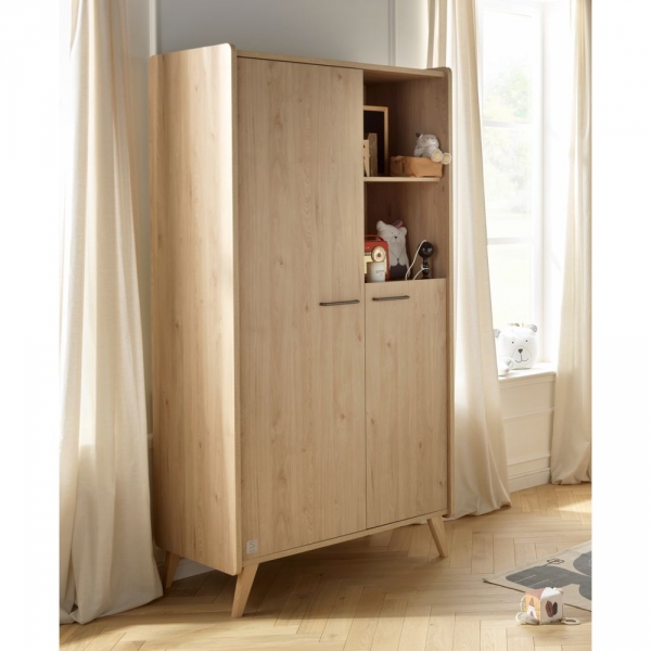 Chambre Duo Lit évolutif bébé combiné 60x120 cm en 90x190 cm + Armoire Arty