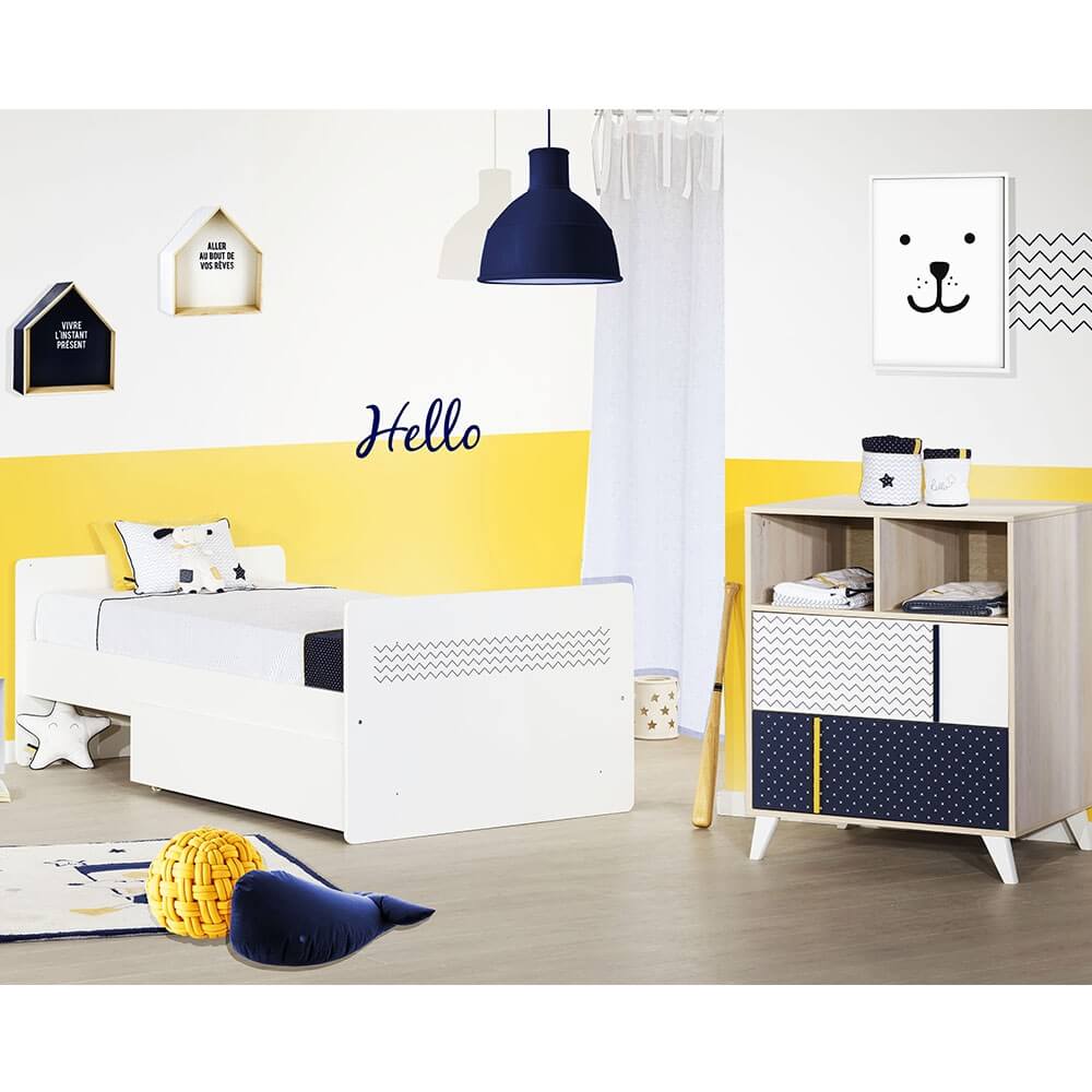 Sauthon Meubles Lit Evolutif Bebe Combine 60x1 Cm En 90x190 Cm Hello Made In Bebe