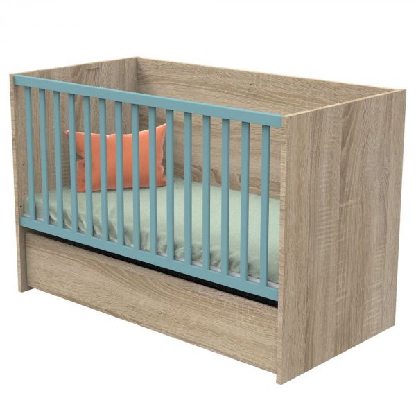 Sauthon Meubles Lit Combine Evolutif 70x140 En 140x0 Tiroir De Lit Nova Gris Loft Made In Bebe