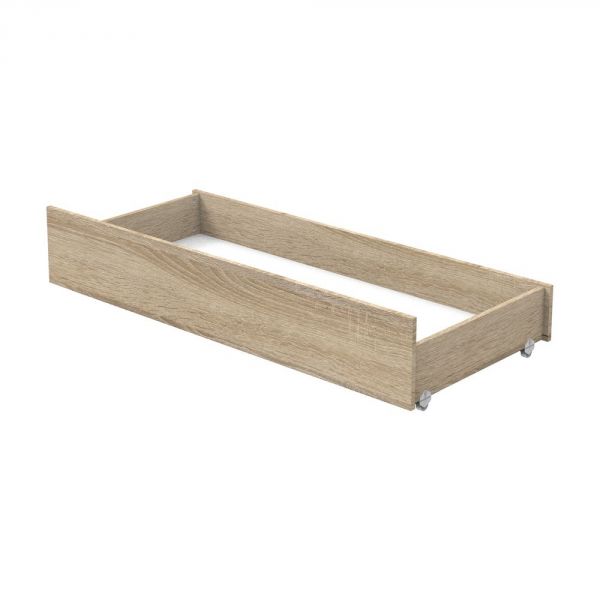 Lit évolutif bébé combiné 70x140 cm en 140x200 cm + Tiroir de lit Nova Blanc lin