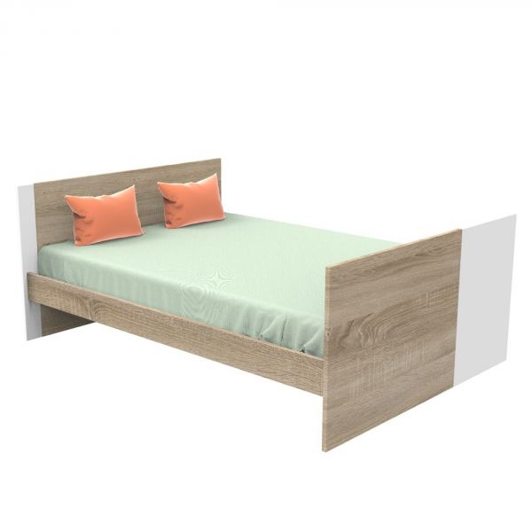 Lit évolutif bébé combiné 70x140 cm en 140x200 cm + Tiroir de lit Nova Blanc lin