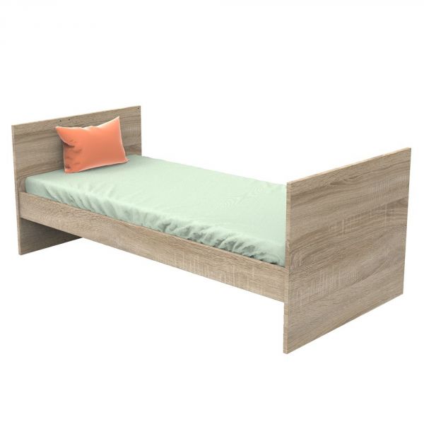 Lit évolutif bébé combiné 70x140 cm en 140x200 cm + Tiroir de lit Nova Blanc lin