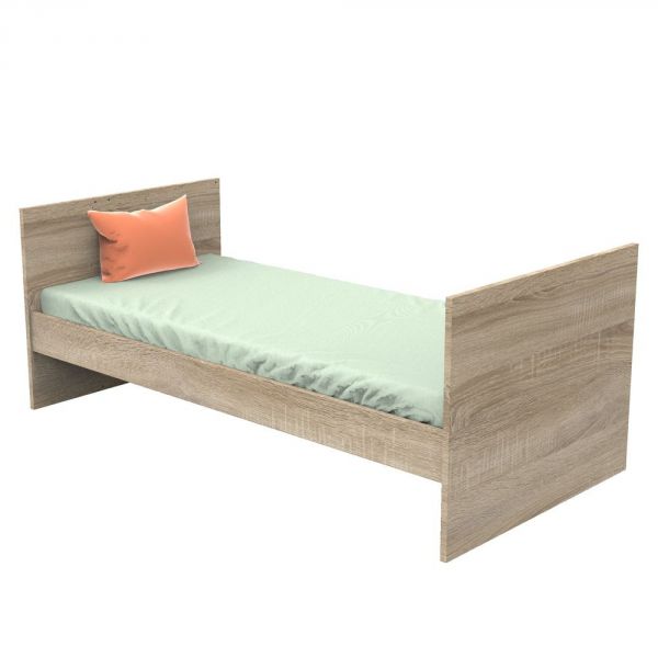 Lit évolutif bébé combiné 70x140 cm en 140x200 cm + Tiroir de lit Nova Gris volcan