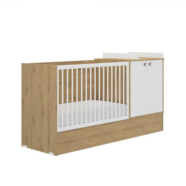 Lit évolutif bébé combiné 60x120 cm en 90x190 cm Arthur