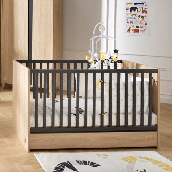 Lit évolutif bébé Little Big Bed 70x140 cm Nova Gris volcan