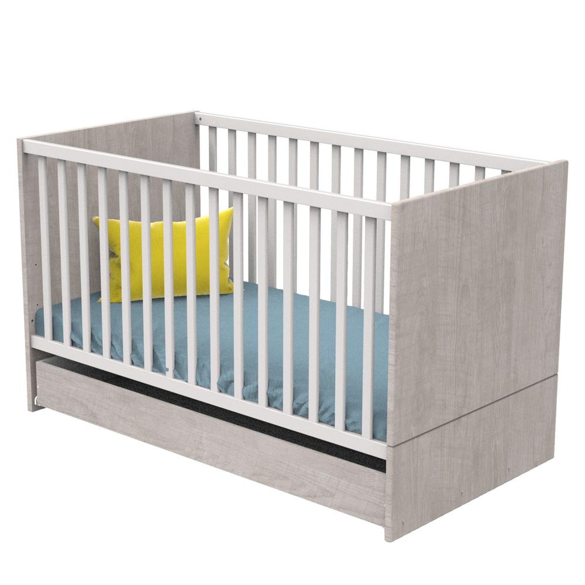 Sauthon Meubles Lit Evolutif Bebe Little Big Bed 70x140 Cm Tiroir De Lit Nova Gris Loft Made In Bebe