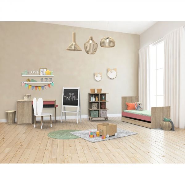 Lit évolutif bébé Little Big Bed 70x140 cm + Tiroir de lit Nova Rose canyon