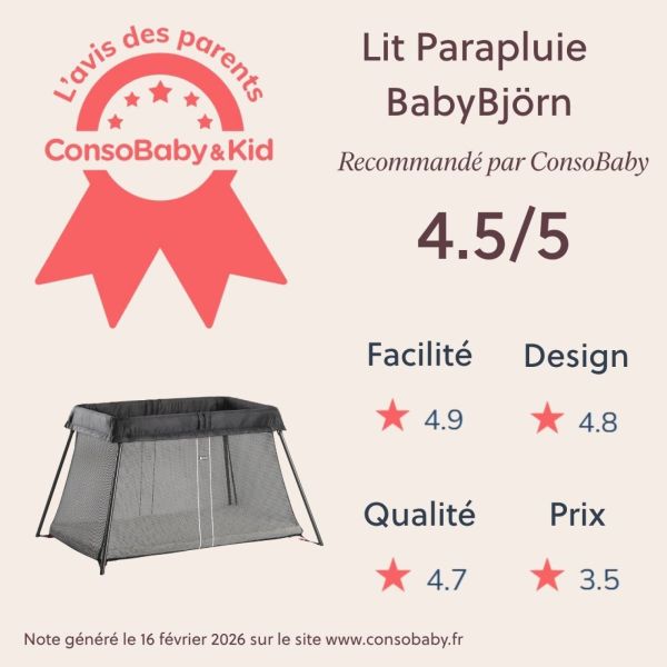 Lit parapluie Light Noir