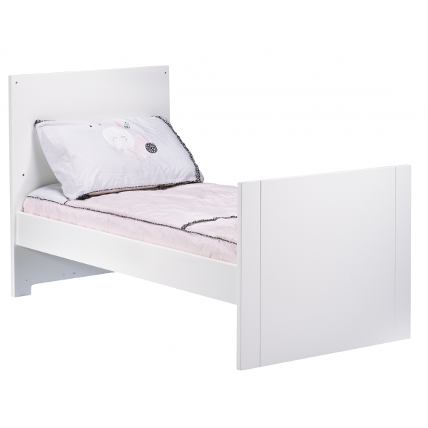 Chambre Trio Lit évolutif bébé Little Big Bed 70x140 cm + Armoire + Commode Loft Blanc