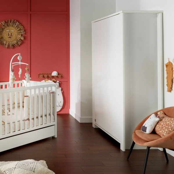Chambre Trio Lit évolutif bébé Little Big Bed 70x140 cm + Armoire + Commode Loft Blanc