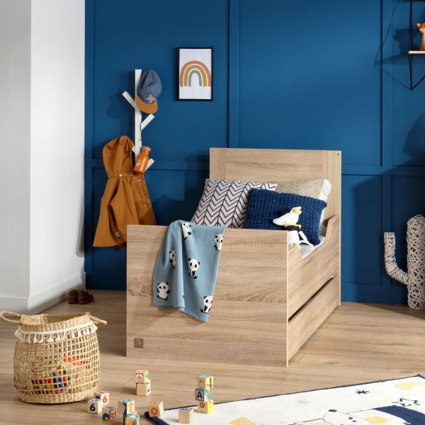 Chambre Trio Lit évolutif bébé Little Big Bed 70x140 cm + Armoire + Commode Antonin Bois