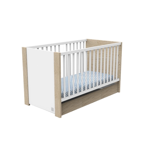 Lit évolutif bébé Little Big Bed 70x140 cm Antonin Bois et blanc