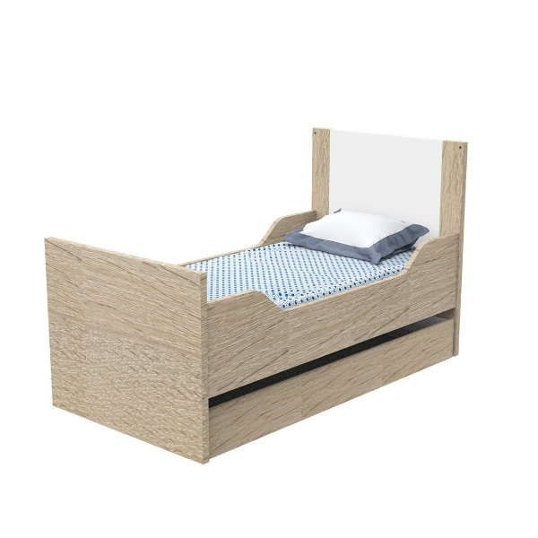 Lit évolutif bébé Little Big Bed 70x140 cm Antonin Bois et blanc