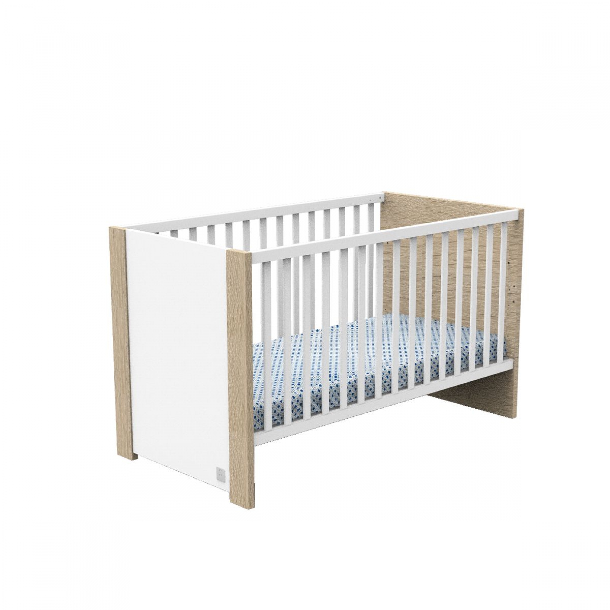 ROBA Lit Bébé Évolutif 70 x 140 - Réglable en Hauteur - 3 Barreaux