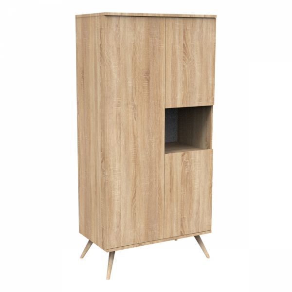 Chambre bébé trio lit little big bed 70x140cm bois + commode + armoire terracotta Seventies