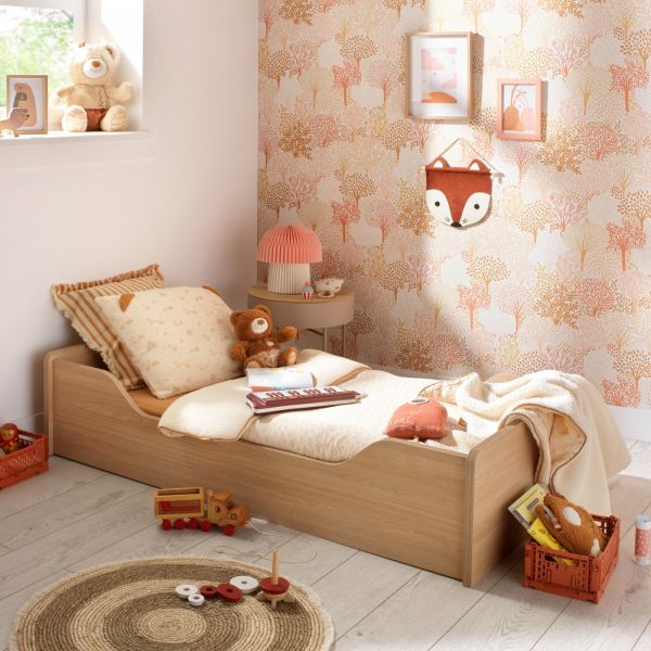 Chambre bébé trio lit little big bed 70x140cm + commode + armoire Cannelle