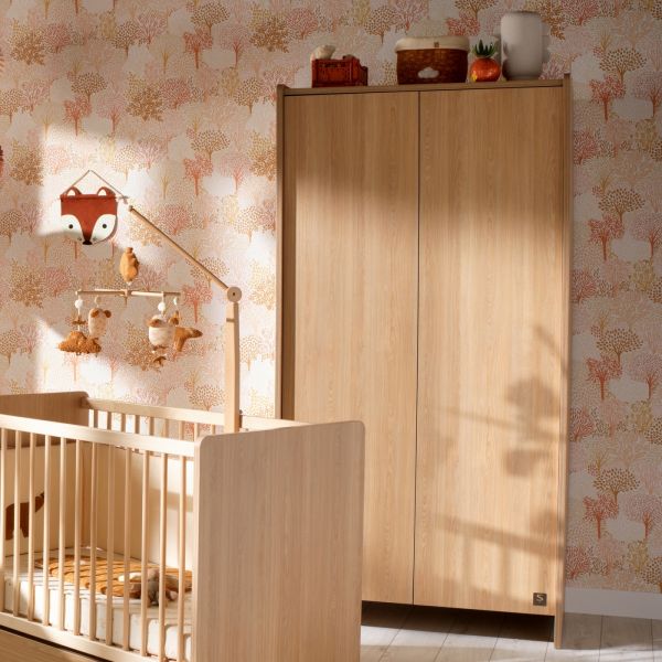 Chambre bébé trio lit little big bed 70x140cm + commode + armoire Cannelle