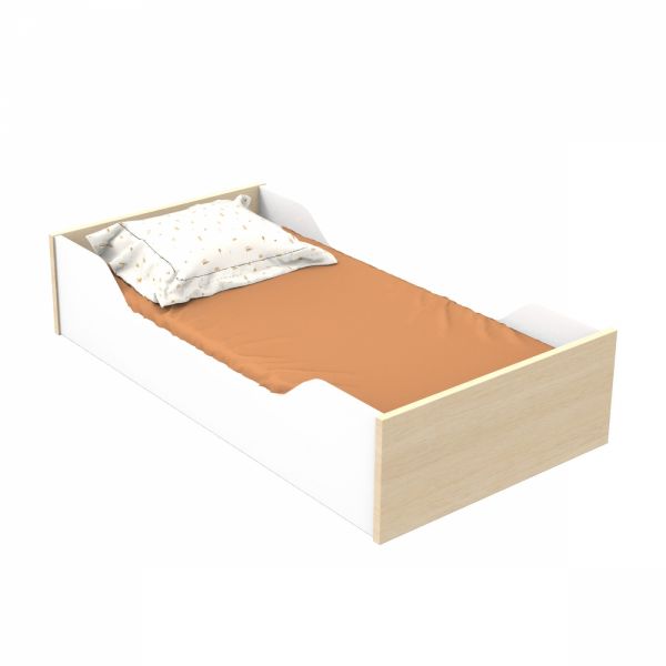 Chambre bébé trio lit little big bed 70x140cm + commode + armoire Nature