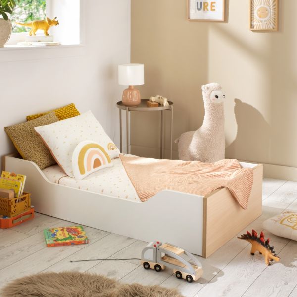 Chambre bébé trio lit little big bed 70x140cm + commode + armoire Nature