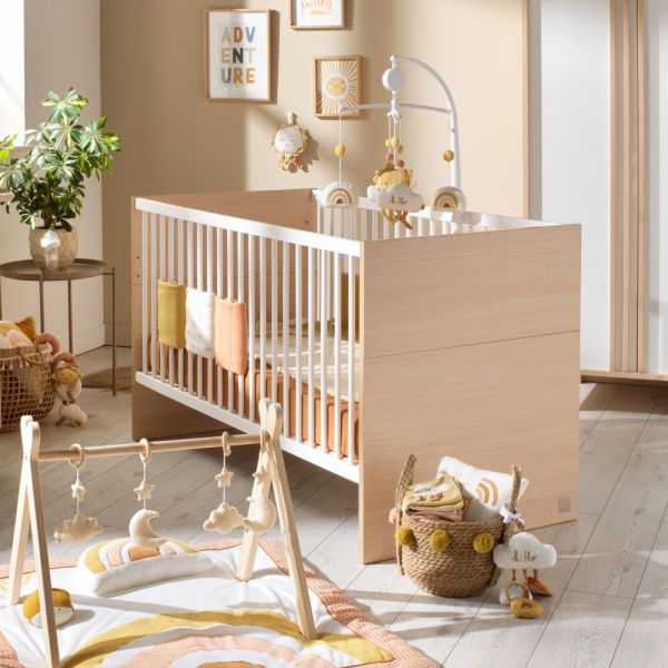 Chambre bébé duo lit little big bed 70x140cm + commode Nature