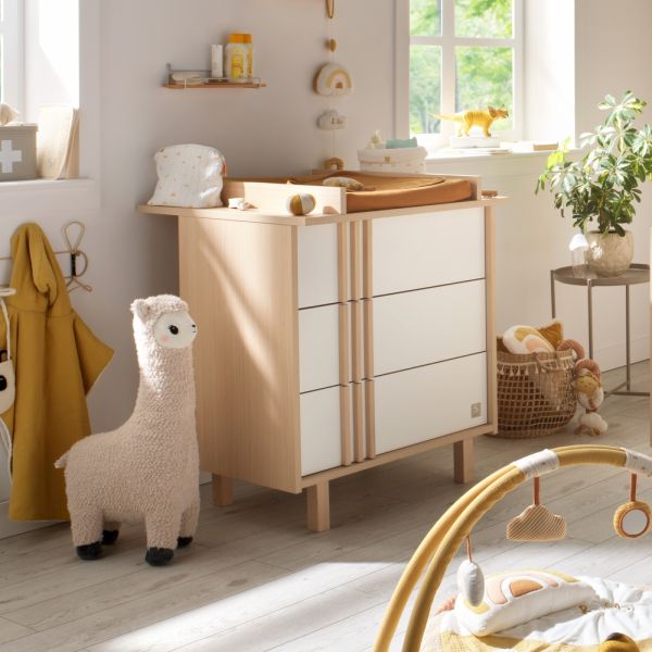 Chambre bébé duo lit little big bed 70x140cm + commode Nature