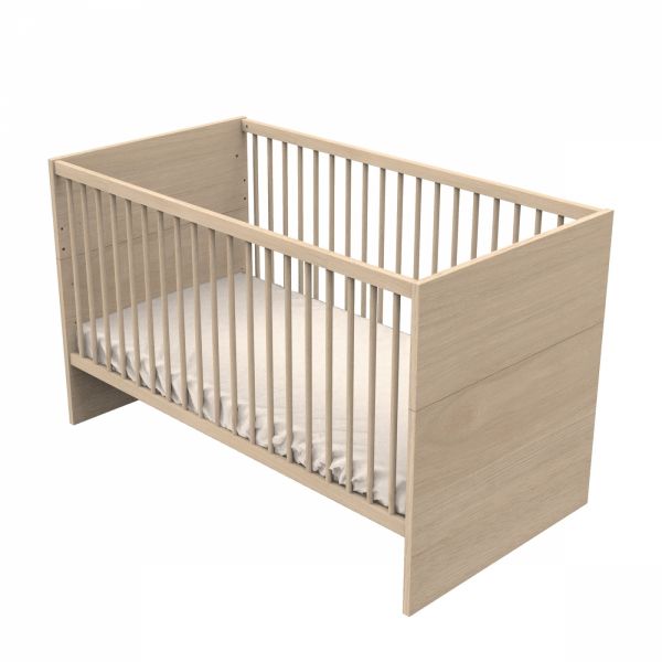 Chambre bébé duo lit 70x140cm + commode blanche Tokyo + Plan à langer offert