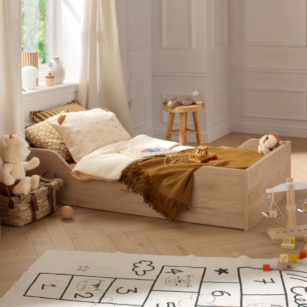 Chambre bébé duo lit 70x140cm + commode blanche Tokyo + Plan à langer offert