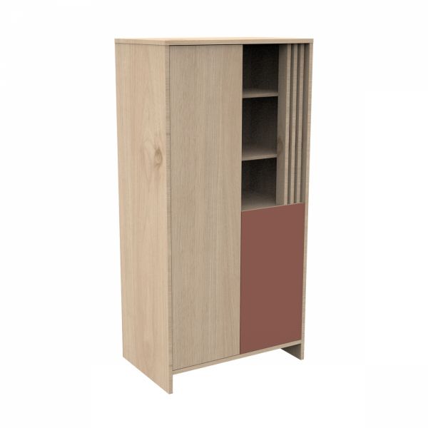 Chambre bébé trio lit little big bed 70x140cm + commode + armoire terracotta Tokyo