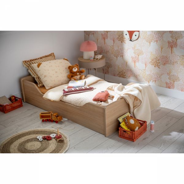 Chambre bébé trio lit little big bed 70x140cm + commode + armoire Vanille