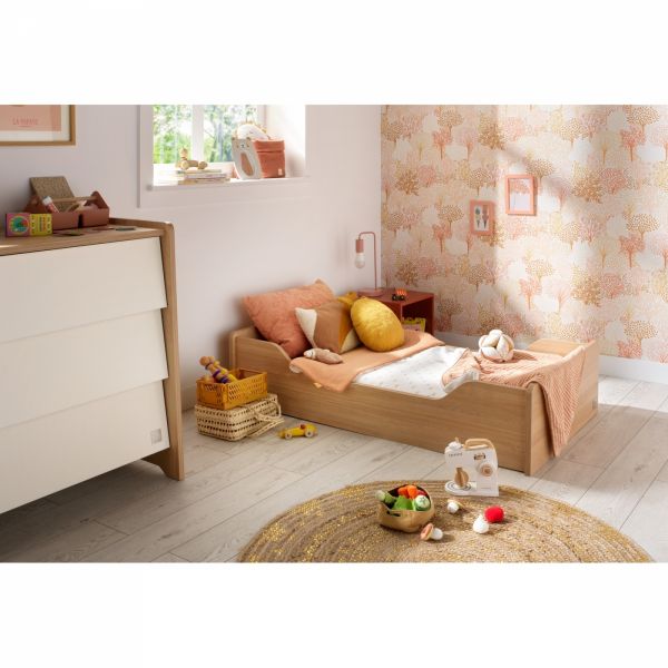 Chambre bébé duo lit 70x140cm + commode Vanille + Plan à langer offert