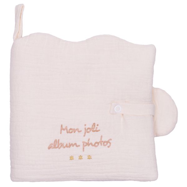 Livre album photos nuage gaze de coton ivoire