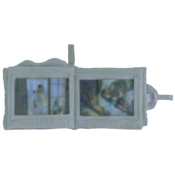 Livre album photos nuage gaze de coton vert de gris