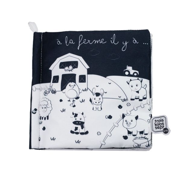 Livre d’éveil noir et blanc à la ferme