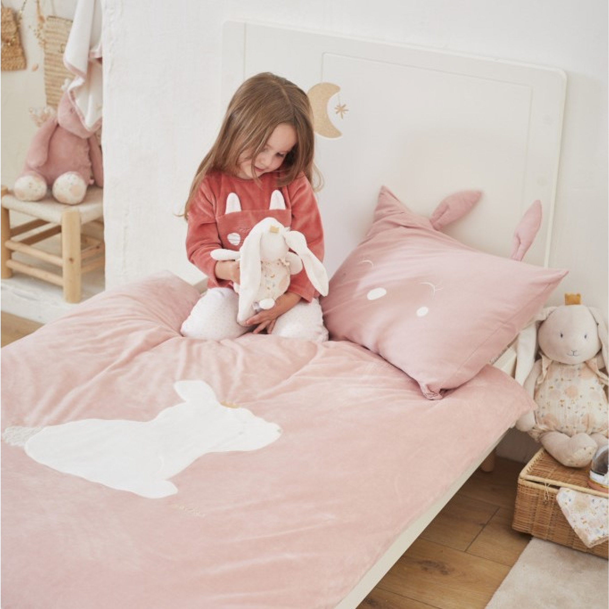 Housse de couette 100x140 cm Veloudoux Pili rose Housse de couette 100x140 cm Veloudoux Pili rose