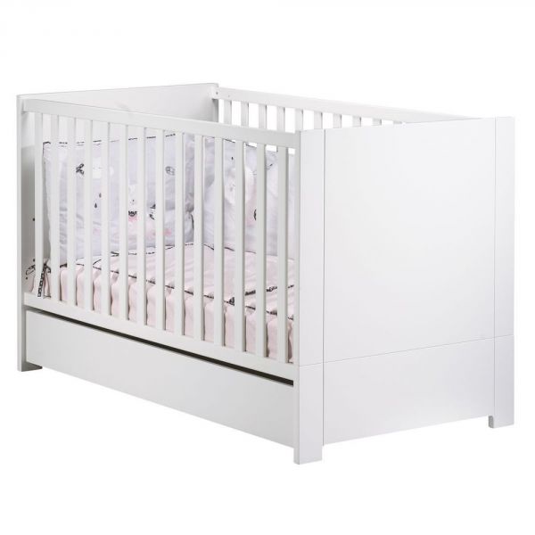 Lit évolutif bébé Little Big Bed 70x140 cm Loft Blanc