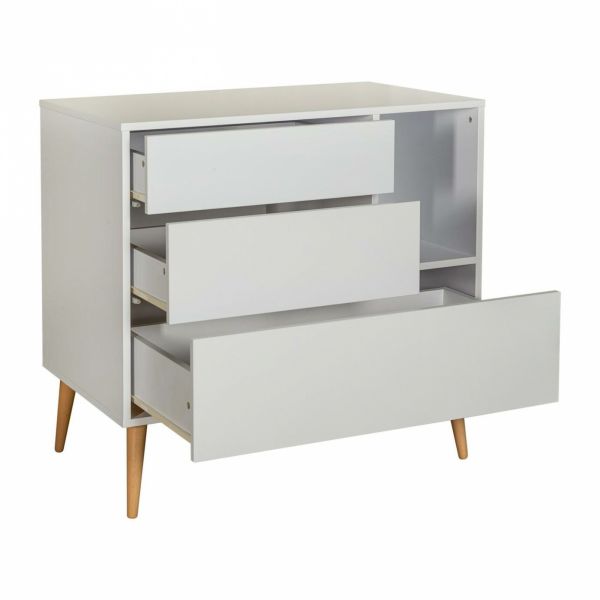 Commode 2 tiroirs 3 niches Loft White