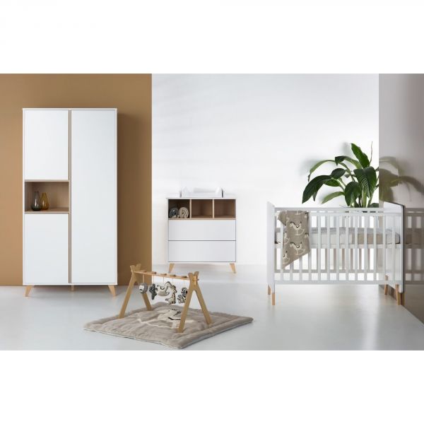 Commode 2 tiroirs 3 niches Loft White